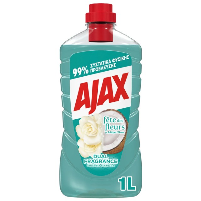 Ajax Γιορτή Λουλουδιών Γαρδένια & Καρύδα Καθαριστικό Πατώματος, 1000ml