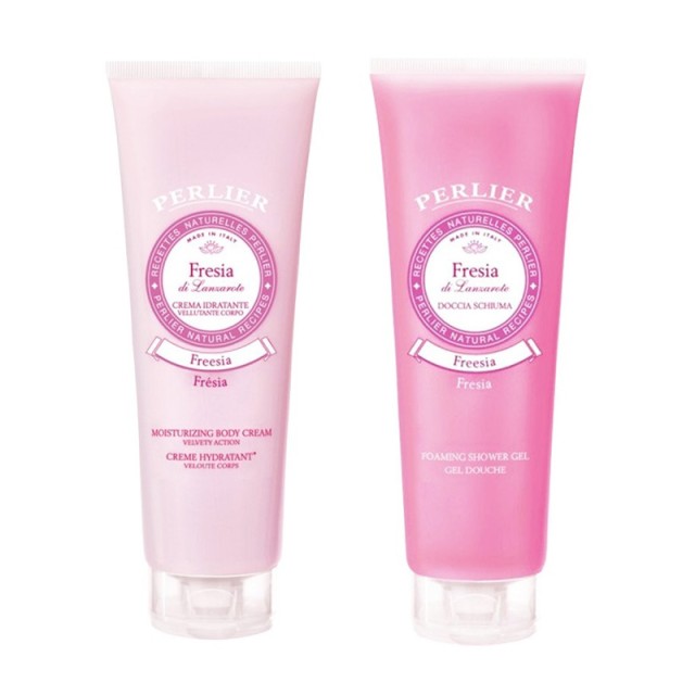 Perlier Fresia Shower Gel, 250 & Body Cream, 250ml, Σετ Περιποίησης για Καθαρισμό Σώματος & Ενυδάτωση