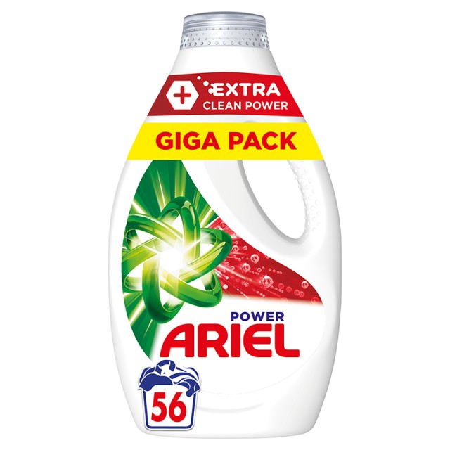 Ariel +Extra Clean Power Υγρό Απορρυπαντικό, 56μεζ.