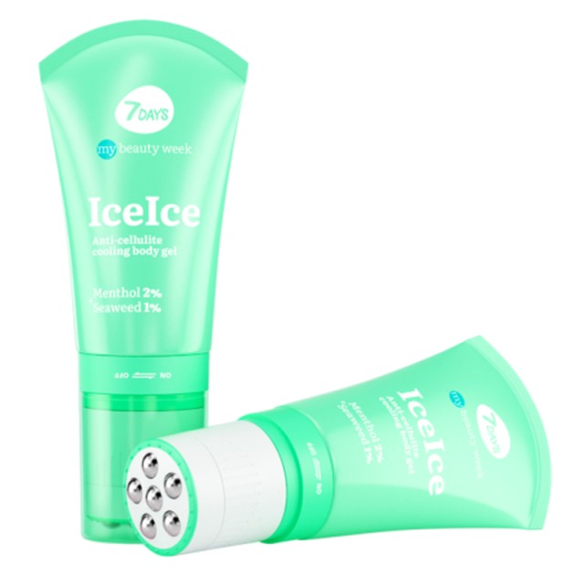 7DAYS Anti-Cellulite Cooling Body Gel Ice Ice Cool, Gel Kρυολιπόλυσης & Ρολό Μασάζ 2 in 1, 130ml