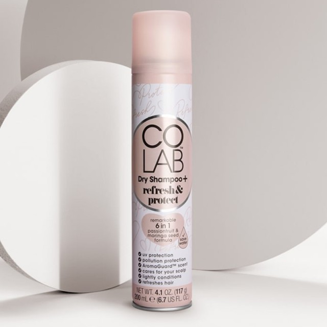 COLAB Refresh & Protect 6σε1 Dry Shampoo, Ξηρό Σαμπουάν για Ανανέωση των Μαλλιών & Φροντίδα του Τριχωτού ανάμεσα από λουσίματα, 2x200ml 1+1ΔΩΡΟ