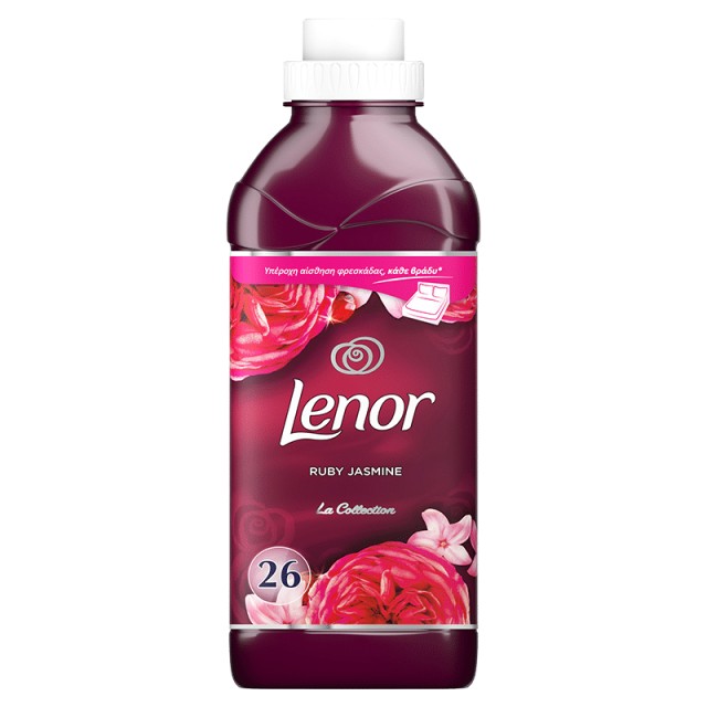 Lenor Ruby Jasmine, Συμπυκνωμένο Μαλακτικό Ρούχων, 650ml, 26 μεζούρες