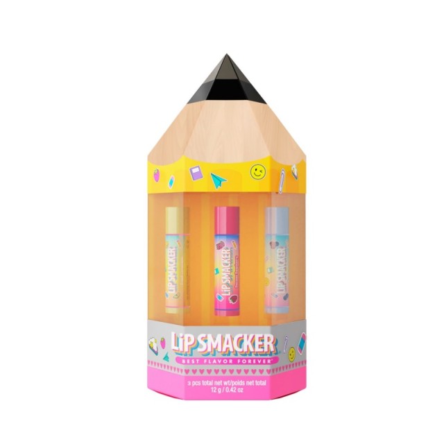 Lip Smacker Limited Edition Back to School Pencil Box Trio Lip Balm, Σετ Lip Balm, 3x4g