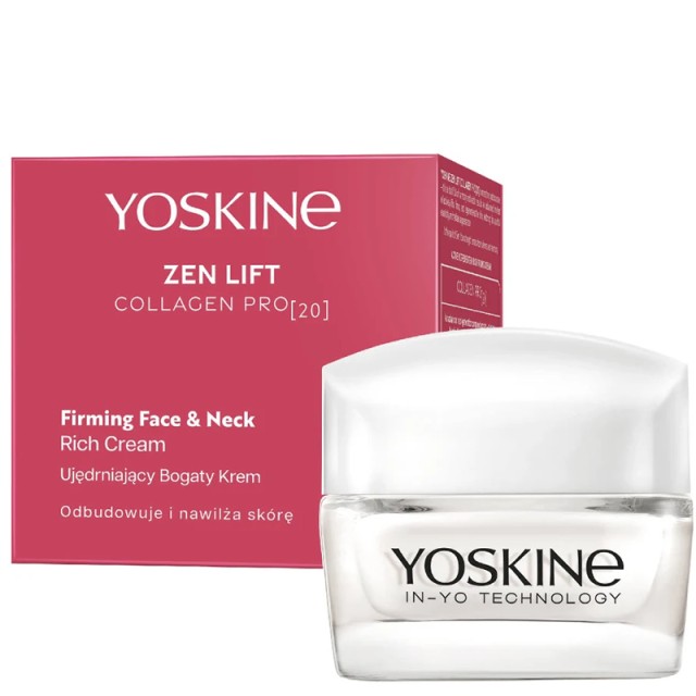 Yoskine Zen Lift Collagen PRO 20 Rich Cream, Kρέμα Προσώπου & Λαιμού για Άμεσο Lifting, Βαθιά Θρέψη & Ενυδάτωση, 50ml