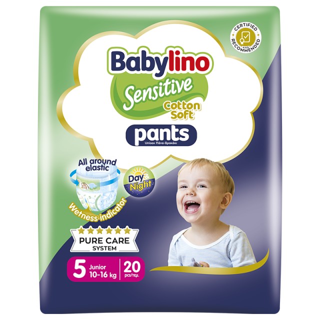 Babylino Pants Cotton Soft Unisex No5 Junior 10-16kg, 20 τεμ