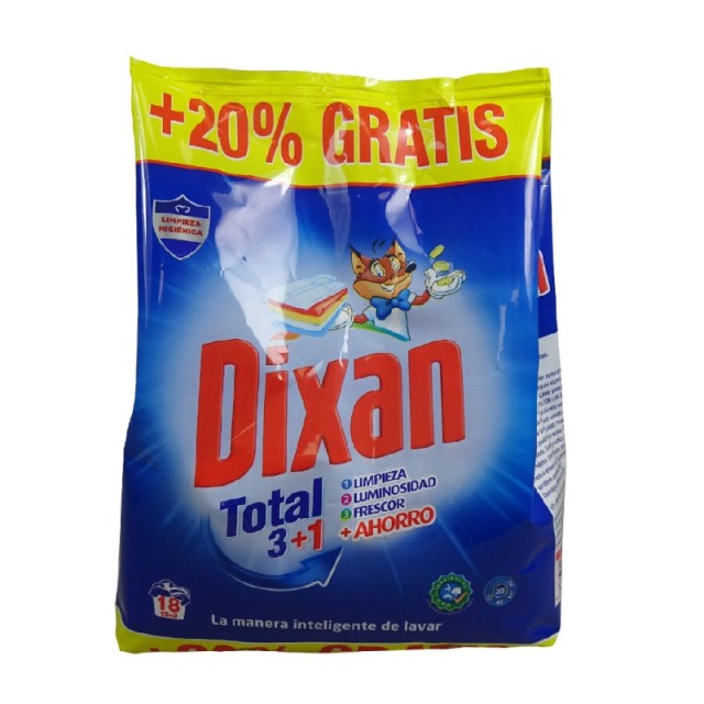 Dixan Total 3in1, Σκόνη Πλυντηρίου 18μεζ.