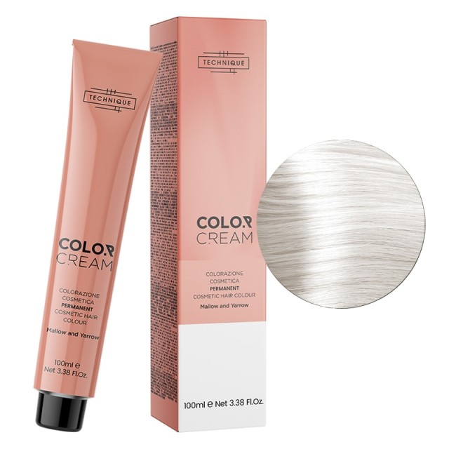 Technique Color Cream Φωτεινές Αποχρώσεις, Μόνιμη Βαφή σε Σωληνάριο, 100ml - Ξανθό Ασημί 90.01