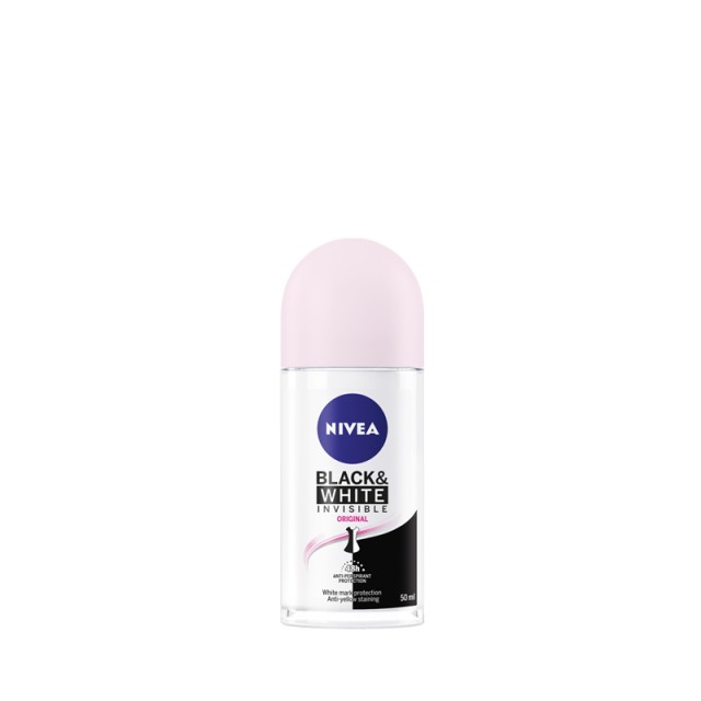 Nivea Invisible Black & White, Γυναικείο Αποσμητικό Roll on, 50ml