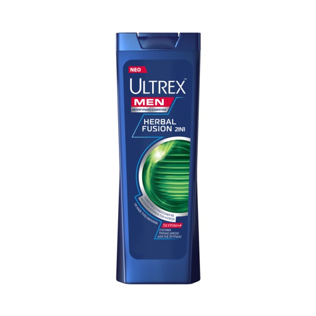 Ultrex Men Herbal Fusion 2 in 1, Ανδρικό Αντιπιτυριδικό Σαμπουάν & Conditioner για Κανονικά Μαλλιά, 360ml