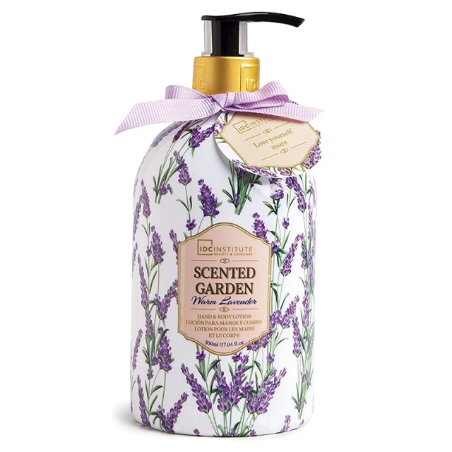 IDC Institute Scented Garden Warm Lavender Hand & Body Lotion, Ενυδατική Λοσιόν Χεριών & Σώματος 500ml