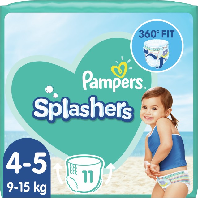 Pampers Splashers Πάνες-Μαγιό, No4-5 (9-15 kg), 11τμχ