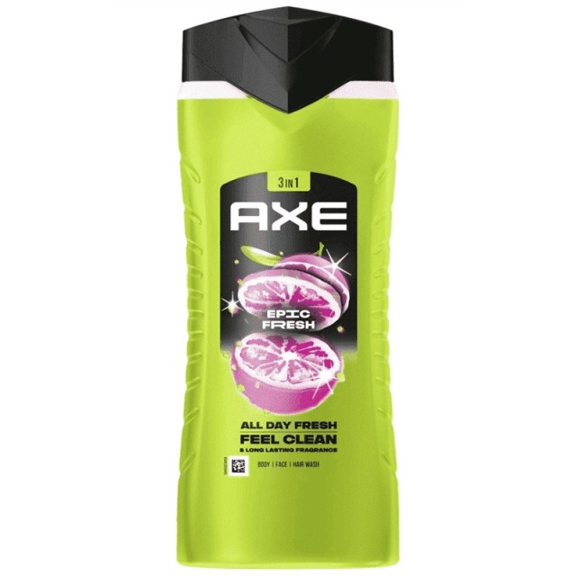Axe Epic Fresh 3in1 Shower Gel, Αφρόλουτρο 3σε1 για Σώμα, Πρόσωπο & Μαλλιά, 400ml