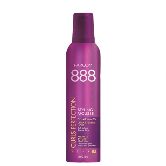 Farcom 888 Curls Perfection Styling Mousse Μαλλιών, 250ml