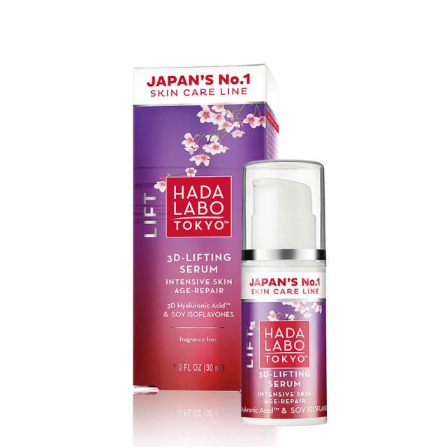 Hada Labo Tokyo 3D-Lifting Face Serum, Αντιρυτιδικός Oρός Σόγιας, 30ml