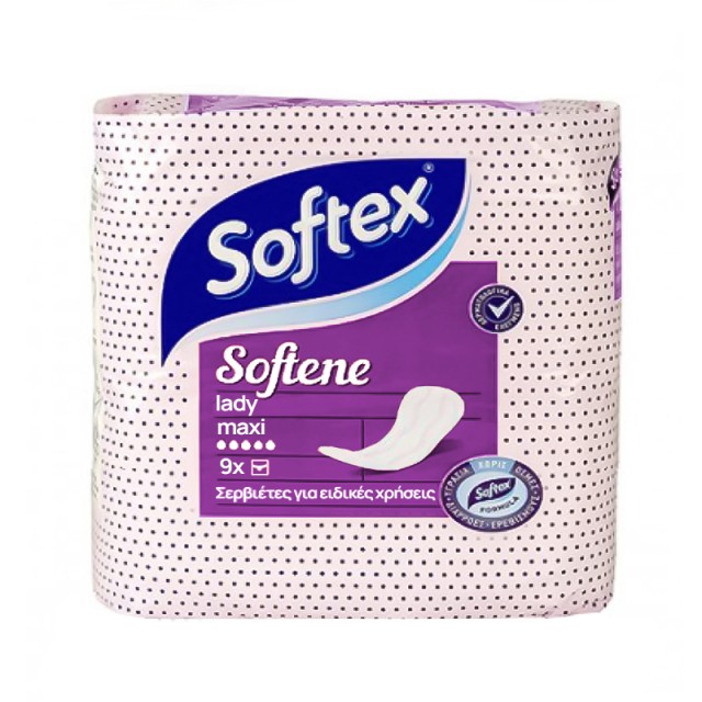 Softex Softene Lady Maxi 5 σταγόνες, Σερβιέτες Ειδικών Χρήσεων 9τμχ