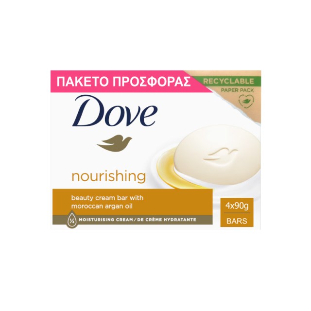 Dove Beauty Cream Bar Argan Oil, Σαπούνι 4x90gr