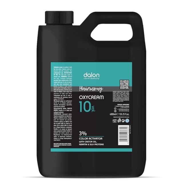 Dalon Hairmony Oxycream 10º 3% Vol., Οξυζενέ με Καστορέλαιο & Πρωτεΐνες Κερατίνης & Μεταξιού, 4000ml