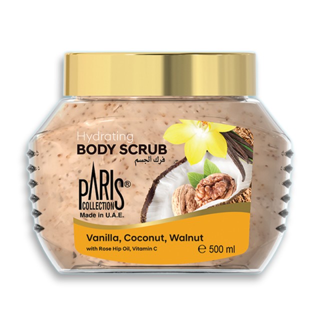 Paris Collection Vanilla Coconut Walnut Hydrating Body Scrub, Απολεπιστικό Για Πρόσωπο και Σώμα, 500ml