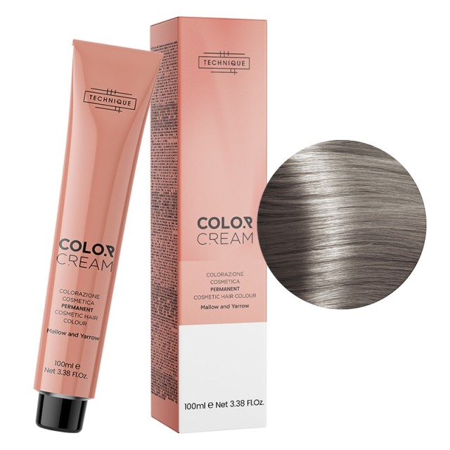 Technique Color Cream Σταχτί Αποχρώσεις, Μόνιμη Βαφή σε Σωληνάριο, 100ml - Ξανθό Ανοιχτό Σταχτί 6.1