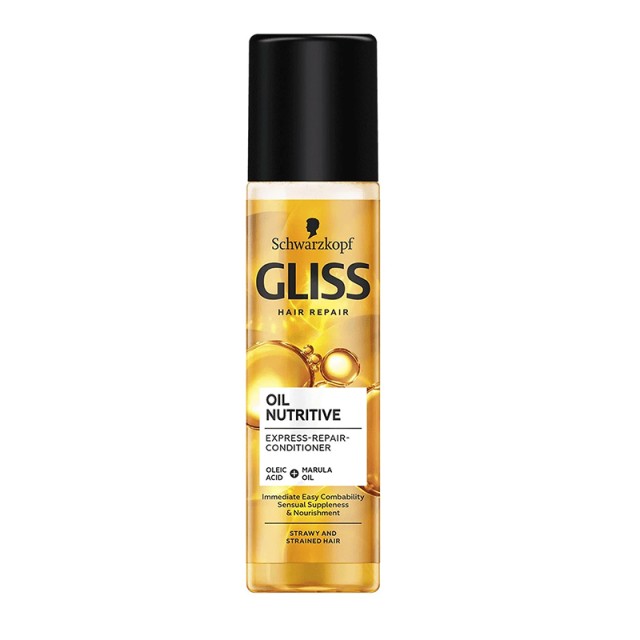 Schwarzkopf Gliss Oil Nutritive Leave in Hair Spray Leave in Conditioner, Μαλακτικό Σπρέι Μαλλιών για Ξηρά & Αφυδατωμένα Μαλλιά, 200ml
