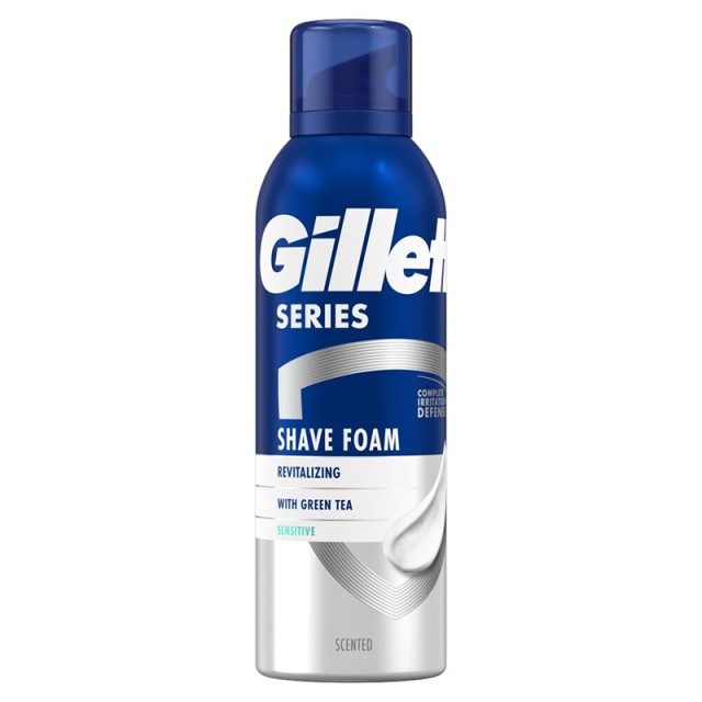 Gillette Series Revitalising with Green Tea, Αφρός Ξυρίσματος 200ml