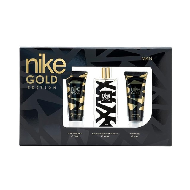 Nike Goold Edition Man Gift Set Eau De Toilette 100ml & After Shave Balm 75ml & Shower Gel 75ml