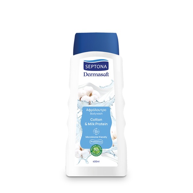Septona Dermasoft Cotton & Milk Protein, Αφρόλουτρο, 400ml