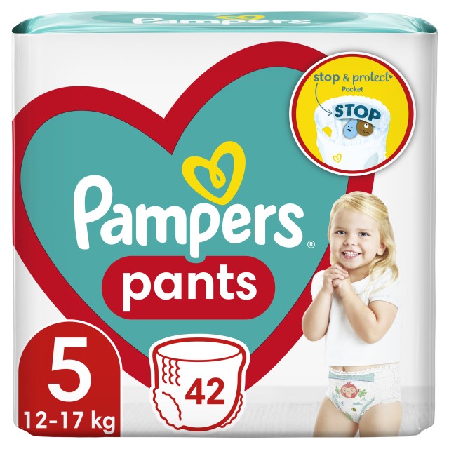 Pampers Pants, Βρεφικές Πάνες Βρακάκι No5 (12-17kg), 42τμχ, MAXI PACK