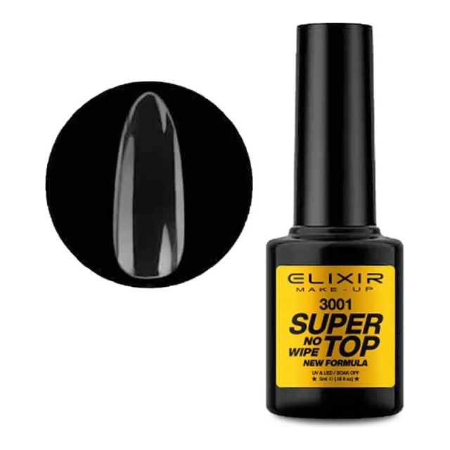 Elixir Super Top Coat No Wipe Νο3001 Top Coat Ημιμόνιμου 5 ml