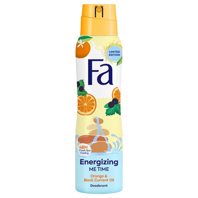Fa Energizing Orange & Black Currant Oil Deo Spray, Αποσμητικό Σπρέι 150ml