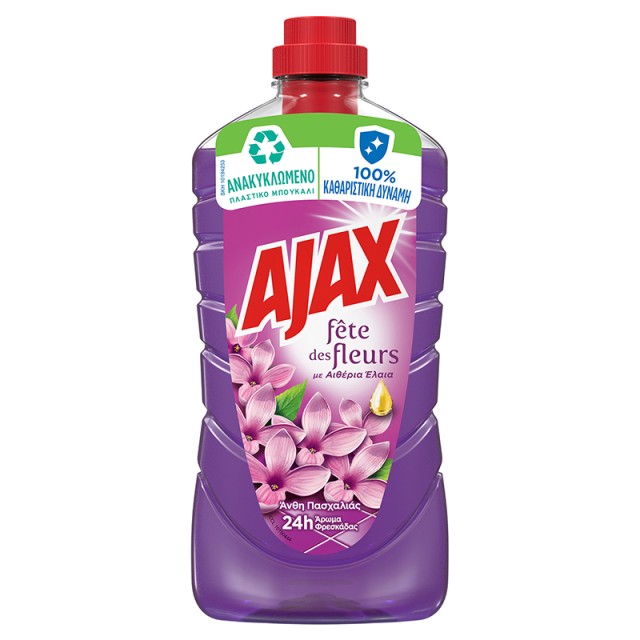 Ajax Fête Des Fleurs Άνθη Πασχαλιάς, Υγρό Καθαριστικό Πατώματος Με Αιθέρια Έλαια 1lt