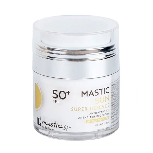 Mastic Spa Sun Super Defence SPF50+, Αντιγηραντική Αντηλιακή Κρέμα Προσώπου, 50ml