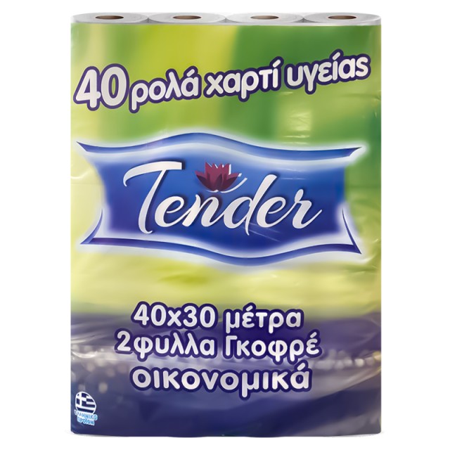 Tender Economy Γκοφρέ, Χαρτί Υγείας 2φυλλο 30m, 40 ρολά