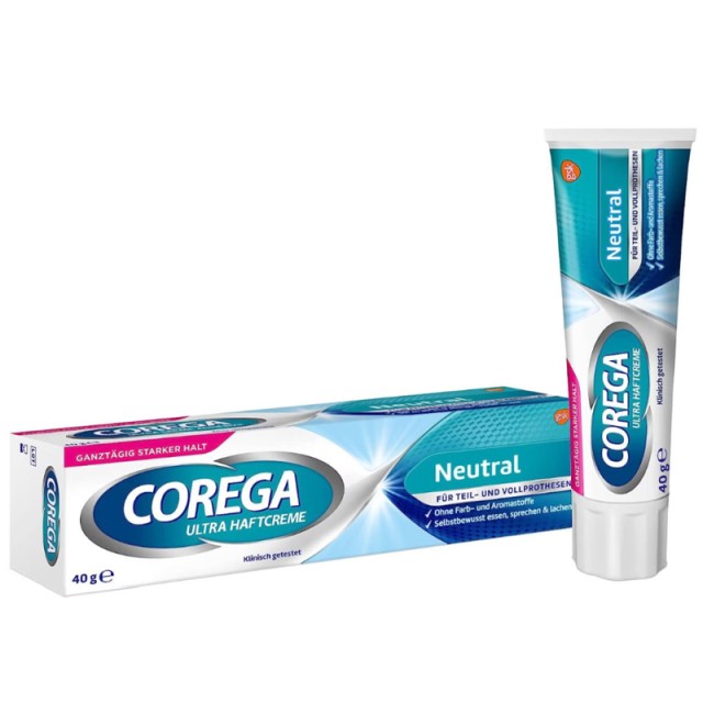 Corega Neutral Στερεωτική Κρέμα για Τεχνητή Οδοντοστοιχία με Ουδέτερη Γεύση, 40gr