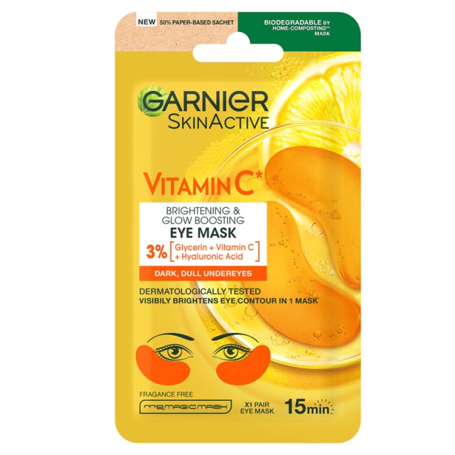 Garnier Skin Active Vitamin C* Brightening Επιθέματα Ματιών, 1ζεύγος