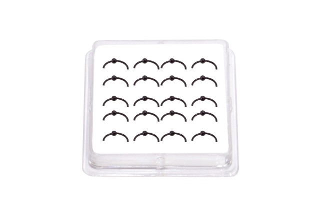 Ro Accessories Σκουλαρίκι Κρίκος Μύτης Ασήμι 925 μαύρος με μπίλια