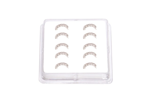 Ro Accessories Σκουλαρίκι κρίκος στρας μύτης Silver 925