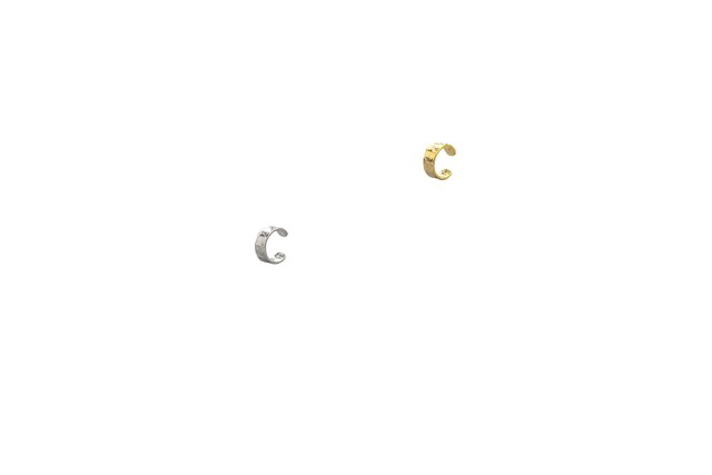 Ro Accessories Fake σκουλαρίκι ear cuff  διάμετρο 1.2cm σε ασημί ή χρυσό, 1τμχ