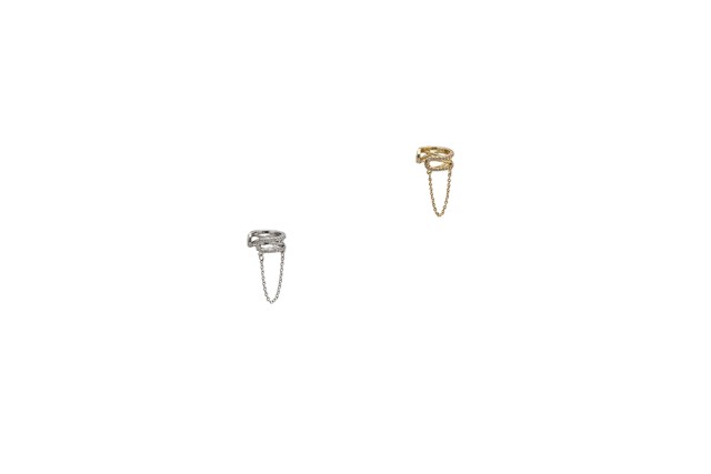 Ro Accessories Fake σκουλαρίκι ear cuff αλυσίδα κρίκος σε ασημί ή χρυσό, 1τμχ