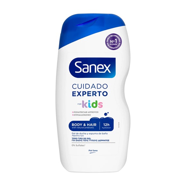 Sanex Expert Skin Health Head to Toe Dermo Kids Αφρόλουτρο Υποαλλεργικό Παιδικό για Σώμα & Μαλλιά, 475ml