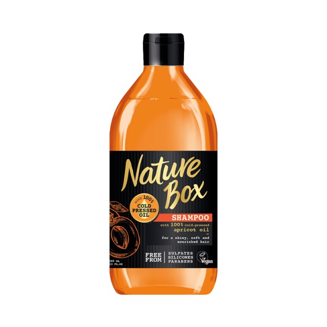Nature Box Shampoo Apricot Oil, Σαμπουάν για Θαμπά & Αδύναμα Μαλλιά, 385ml