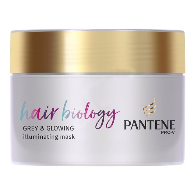 Pantene Hair Biology Grey & Glowing Illuminating Mask, Μάσκα Λάμψης για Ταλαιπωρημένα Μαλλιά, 160ml