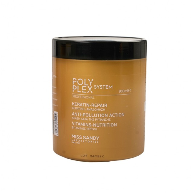Miss Sandy Μάσκα Μαλλιών Polyplex Keratin Repair για Tαλαιπωρημένα & Aτίθασα Mαλλιά, 900ml