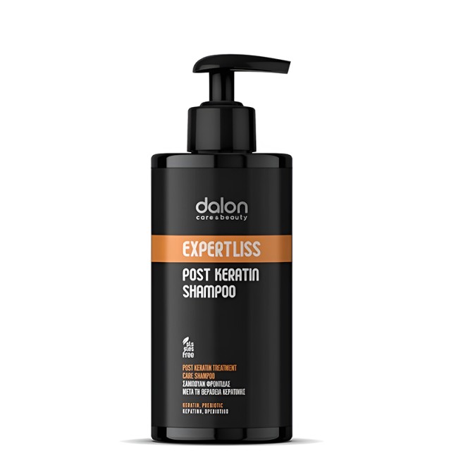 Dalon Expertliss Post Keratin Shampoo SLS Free, Σαμπουάν με Πρωτεΐνες Κερατίνης Ιδανικό για Χρήση Μετά από Θεραπεία Κερατίνης, 300ml