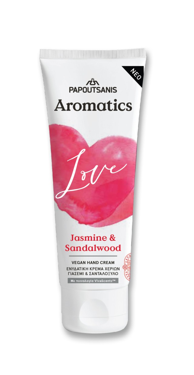 Papoutsanis Aromatics Love Jasmine & Sandalwood, Ενυδατική Κρέμα Χεριών 75ml