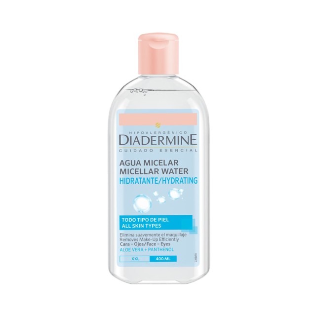 Diadermine Essentiel Hydrating Micellar Water, Νερό Καθαρισμού & Ντεμακιγιάζ για Πρόσωπο & Μάτια, για όλους τους τύπους δέρματος, 400ml