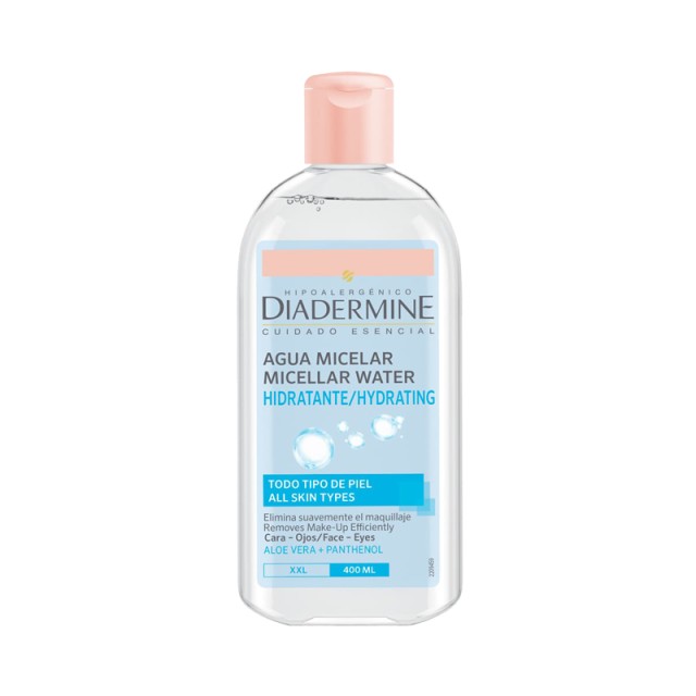 Diadermine Micellar Water Aloe Vera & Panthenol, Νερό Καθαρισμού & Ντεμακιγιάζ για Πρόσωπο & Μάτια, για όλους τους τύπους δέρματος, 400ml