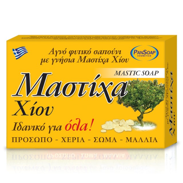 Pansoap Αγνό Φυτικό Σαπούνι για Πρόσωπο Χέρια Σώμα & Μαλλιά με Γνήσια Μαστίχα Χίου, 125gr