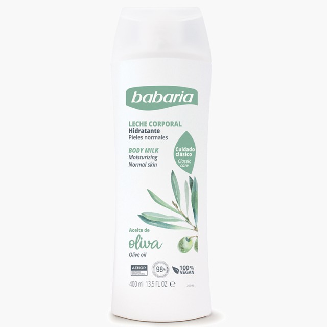 Babaria Olive Oil Body Milk, Γαλάκτωμα Σώματος με Ελαιόλαδο & Βιταμίνη Ε, 400ml