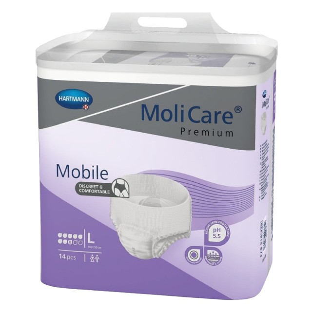 Hartmann Molicare Premium Mobile 8 Drops Night, Εσώρουχα Ακράτειας Ενηλίκων, Large, 14τμχ